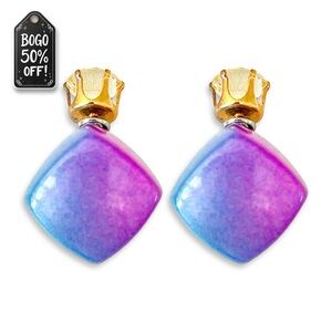 ✨BOGO 50% OFF!✨ 🆕 Blue & Purple Ombré Double Sided Earrings